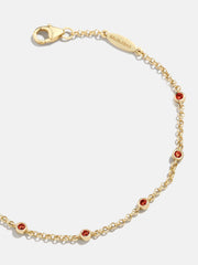 Yasmine 18K Gold Birthstone Bracelet - Garnet
