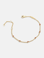 Yasmine 18K Gold Birthstone Bracelet - Garnet