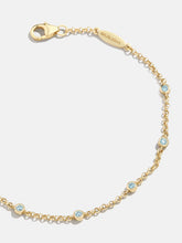 Yasmine 18K Gold Birthstone Bracelet - Aquamarine