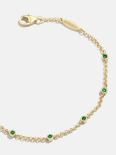 Yasmine 18K Gold Birthstone Bracelet - Emerald