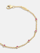 Yasmine 18K Gold Birthstone Bracelet - Ruby