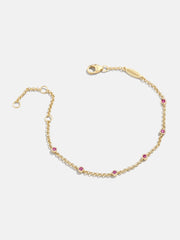 Yasmine 18K Gold Birthstone Bracelet - Ruby