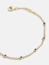 Yasmine 18K Gold Birthstone Bracelet - Sapphire