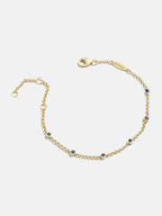 Yasmine 18K Gold Birthstone Bracelet - Sapphire