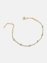 Yasmine 18K Gold Birthstone Bracelet - Blue Zircon