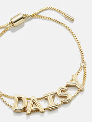 Retro Slider Custom Bracelet - Etched Gold