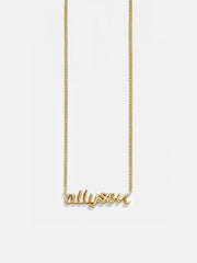 18K Gold Custom Nameplate Necklace - 3D Script