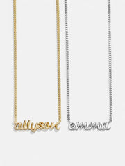 18K Gold Custom Nameplate Necklace - 3D Script