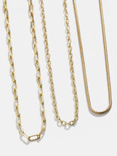 Cluster Charm Necklace Chain - Gold Paperclip Chain