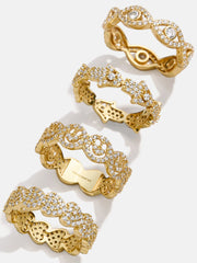 18K Gold Smiley Pavé Ring - Smiley Face