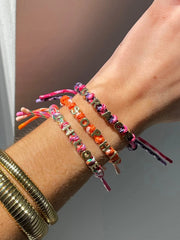 Paracord Waterproof Custom Nameplate Bracelet - Orange Tangerine