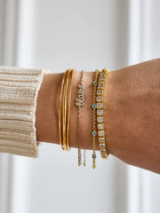 Kristin 18K Gold Tennis Bracelet - Square Bezel