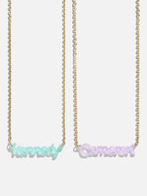 Acrylic Custom Nameplate Necklace - Gold