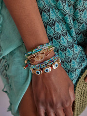 Indya Semi-Precious Layered Bracelet Set - Blue Multi