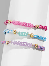 Acrylic Kids' Custom Nameplate Bracelet - Translucent Purple
