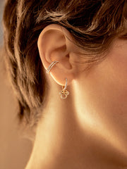 Minnie Mouse Disney 18K Gold Plated Sterling Silver Huggie Charm Earrings - Minnie Mouse