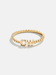 18K Gold Custom Initial Ring - Gold