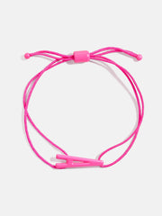 East West Initial Cord Bracelet - Hot Pink