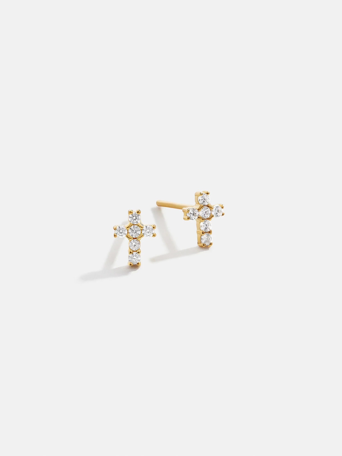Christina 18K Gold Earrings - Pavé Cross
