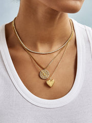 18K Gold Custom Bubble Heart Necklace - 18K Gold