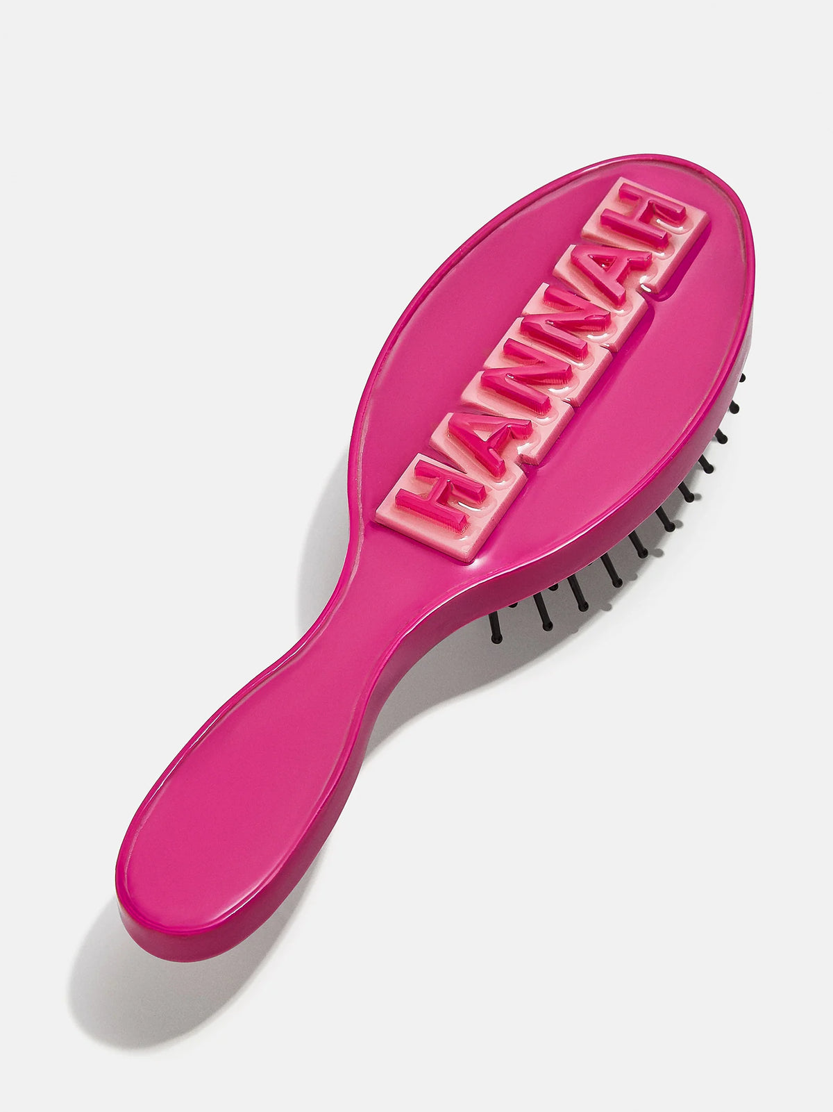 Mini Block Font Custom Hair Brush - Magenta