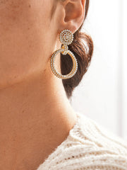 Sasha Earrings - Gold/Pavé