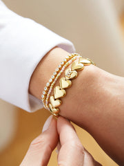 Caroline Initial Bracelet - Gold/Pavé