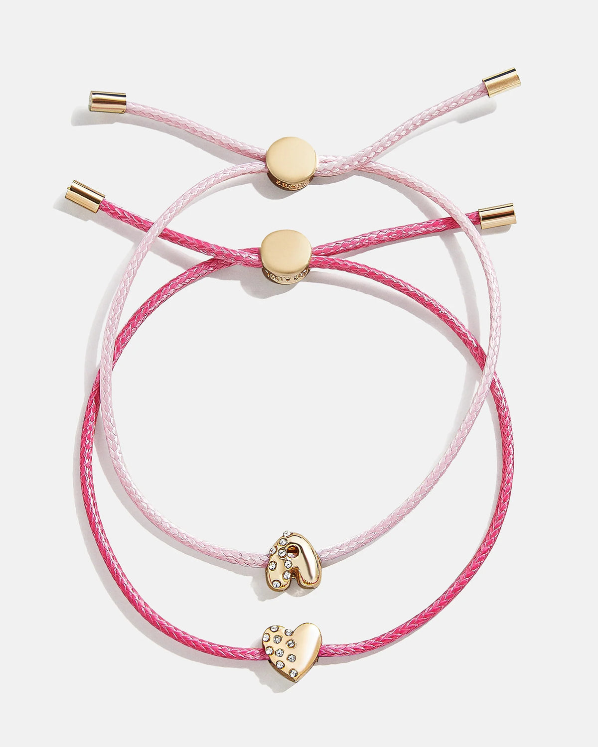 Kids' Cord Initial Bracelet Set - Pink