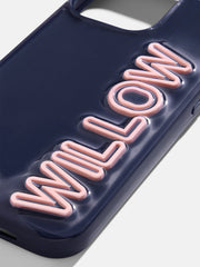 Fine Line Custom IPhone Case - Navy/Light Pink