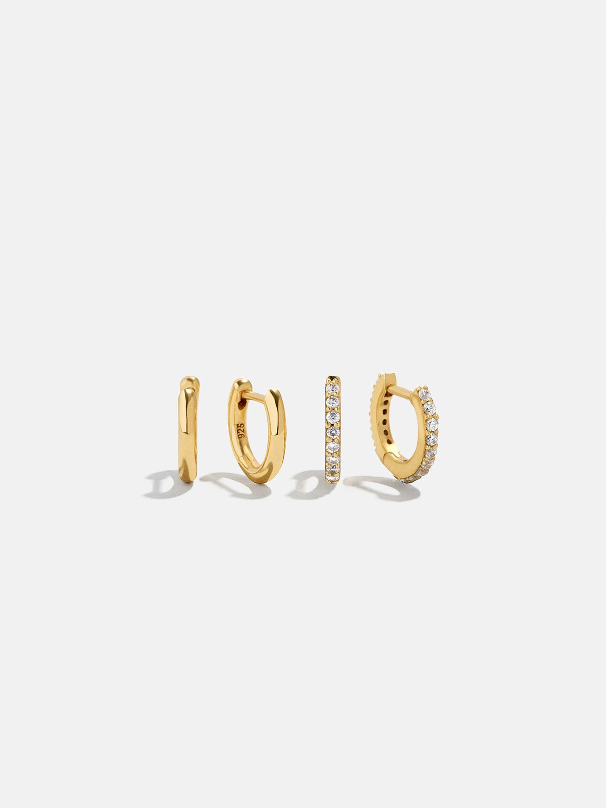 Nicole 18K Gold Earring Set - Gold/Pavé