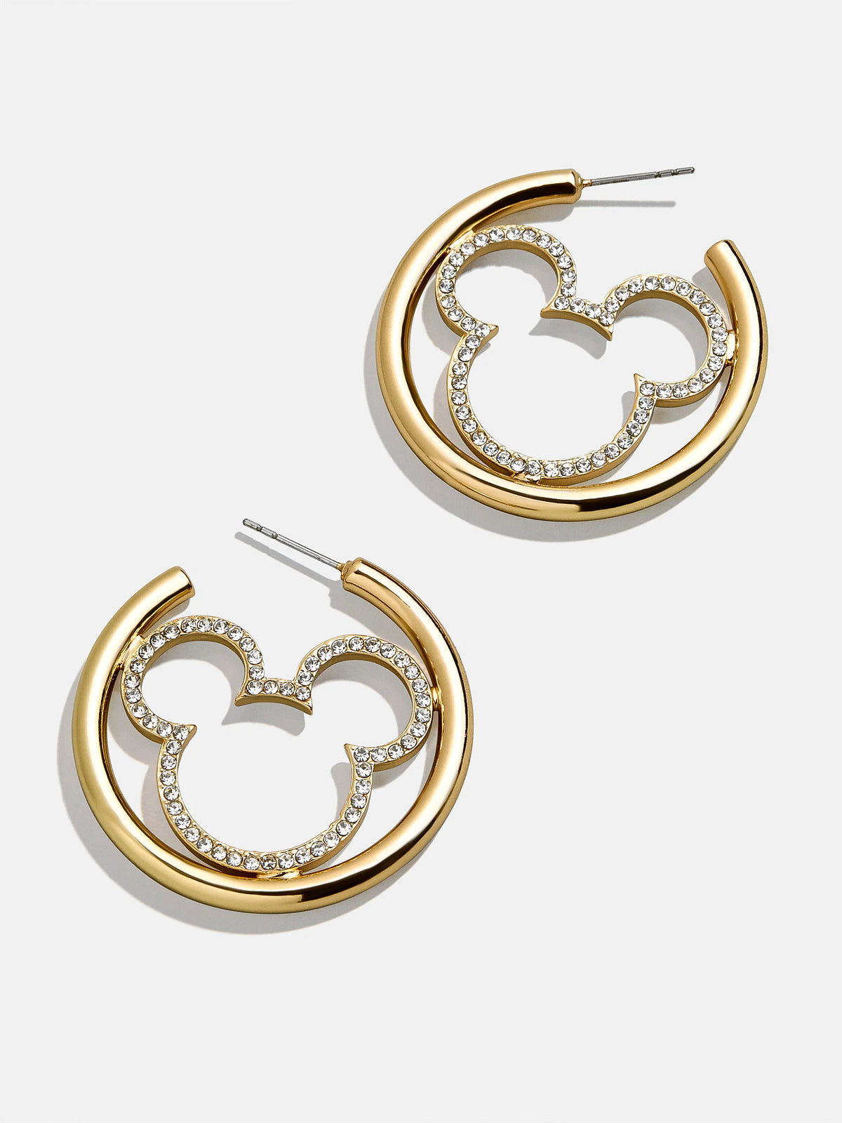 Mickey Mouse Disney Pavé Hoop Earrings - Gold/Pavé