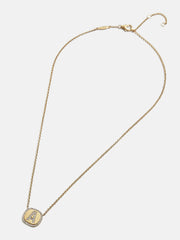 18K Gold Initial Pendant Necklace - Gold/Pavé