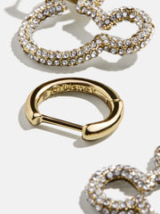 Mickey Mouse Disney Pavé Statement Earrings - Gold/Pavé