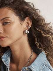 Melina Bubble Heart Earrings - Silver