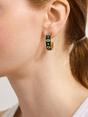 WEAR By Erin Andrews x BaubleBar Enamel Hoop Earrings - Green Bay Packers