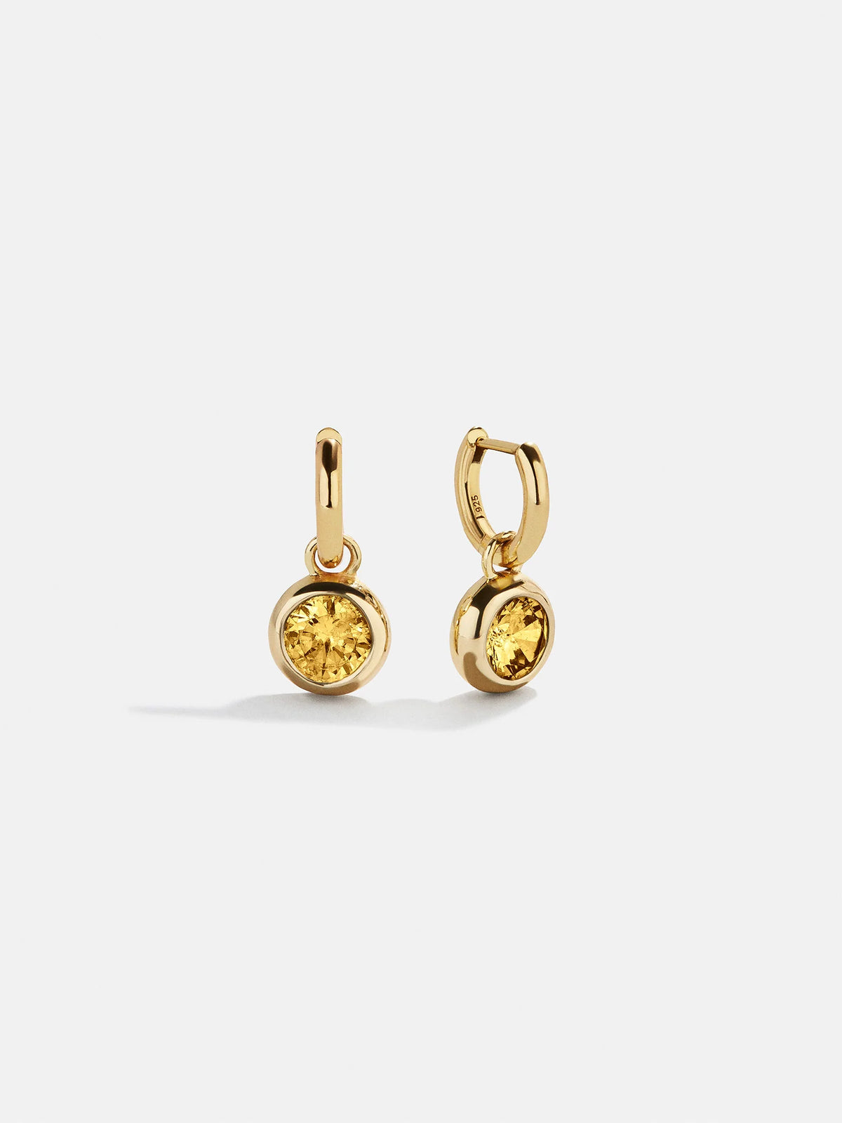 18K Gold Birthstone Drop Earrings - Topaz