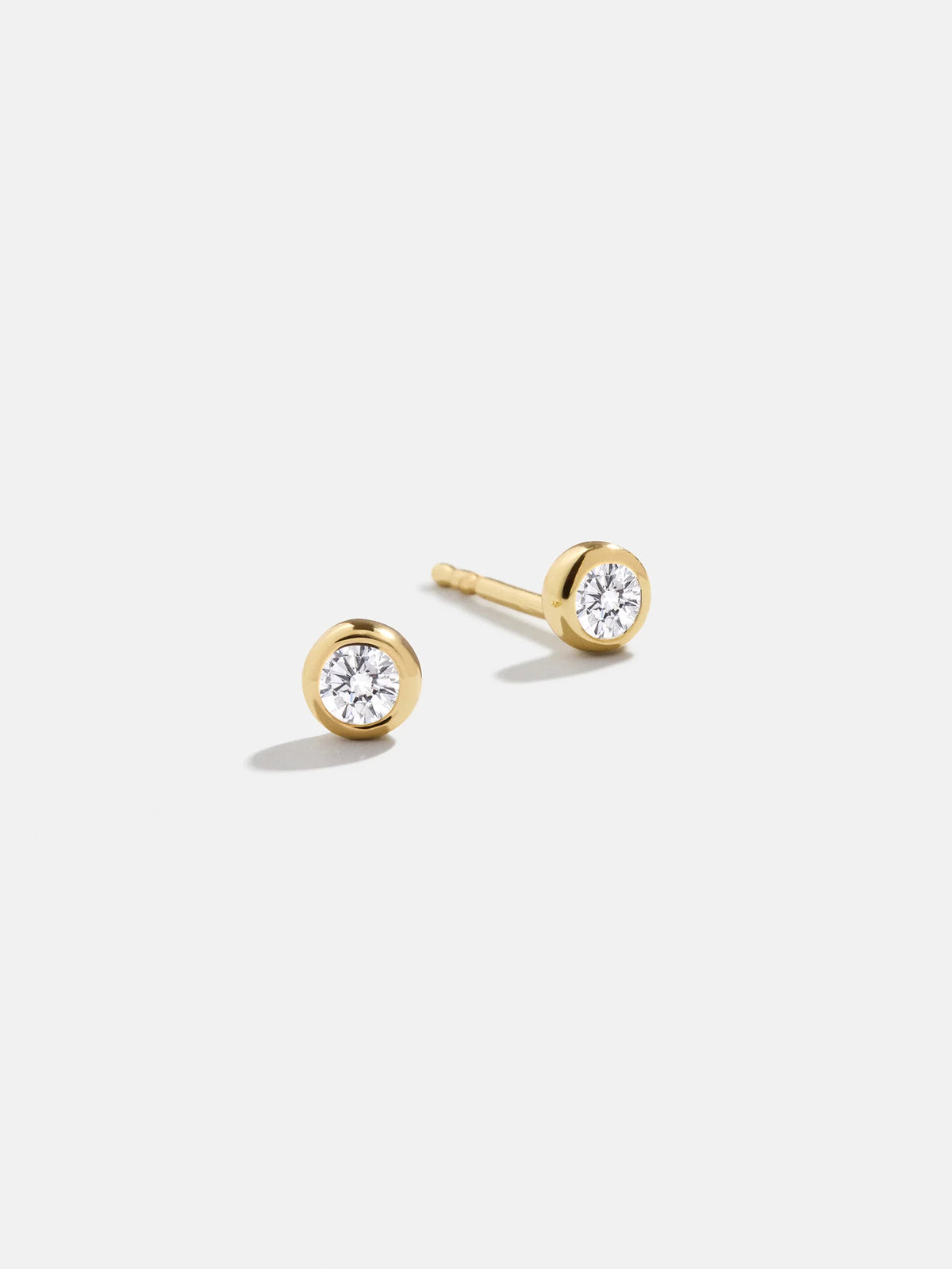 18K Gold Birthstone Stud Earrings - Crystal