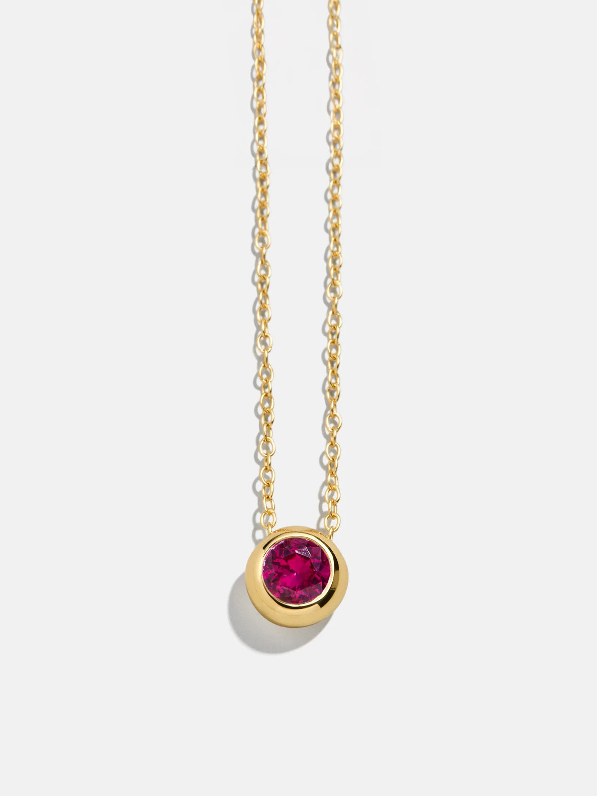 18K Gold Birthstone Pendant Necklace - Ruby