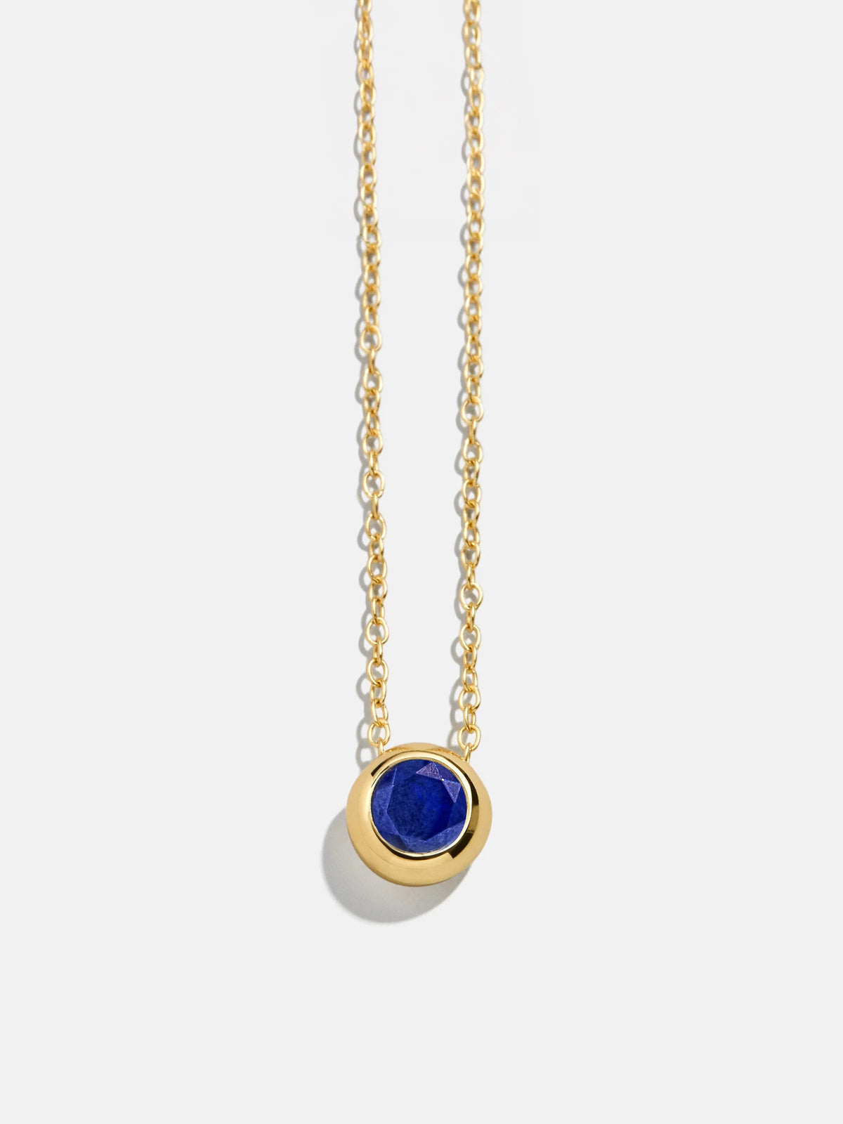 18K Gold Birthstone Pendant Necklace - Sapphire