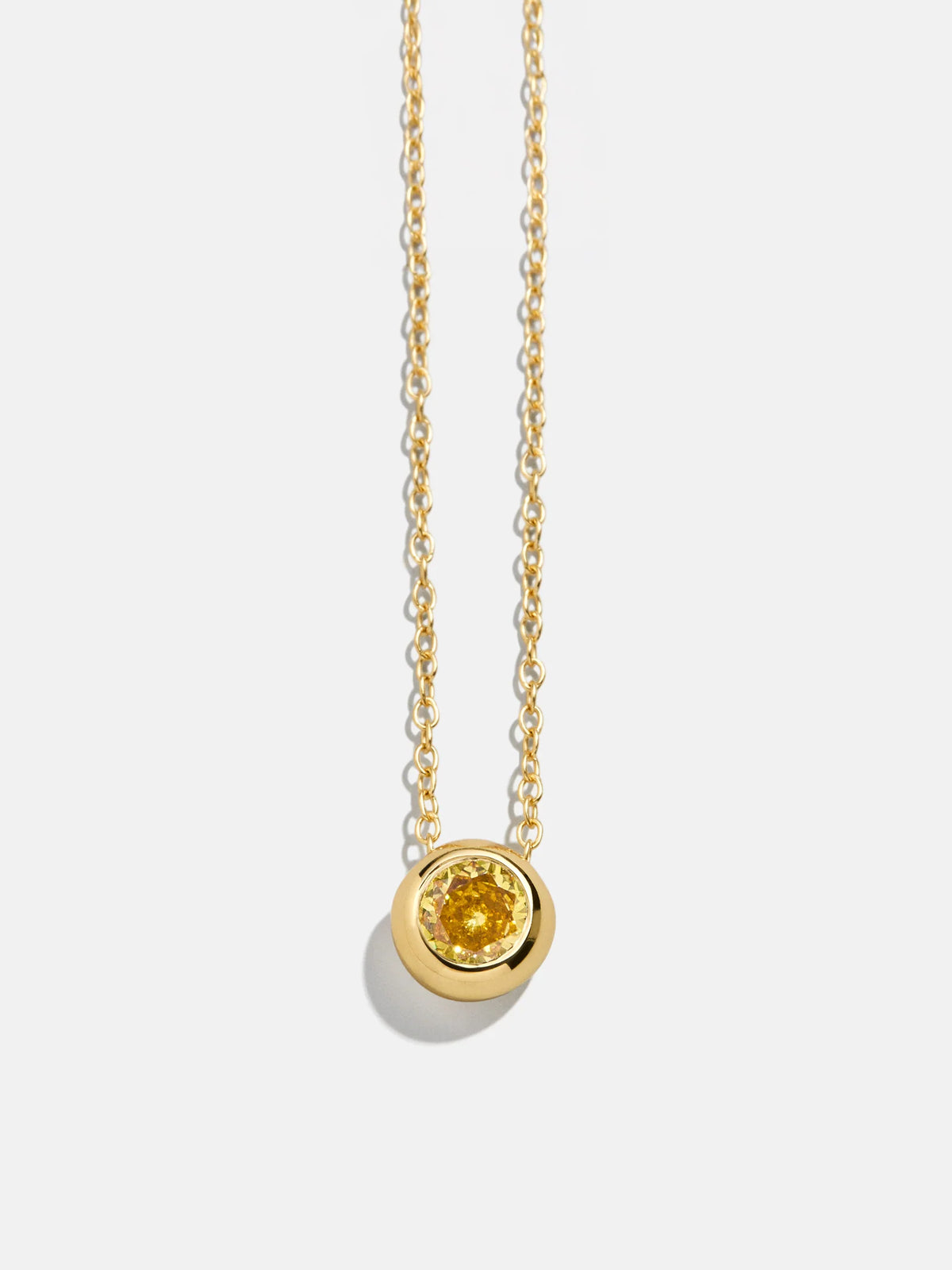 18K Gold Birthstone Pendant Necklace - Topaz