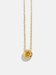 18K Gold Birthstone Pendant Necklace - Topaz