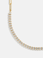 Harper 18K Gold Tennis Necklace - Gold/Pavé