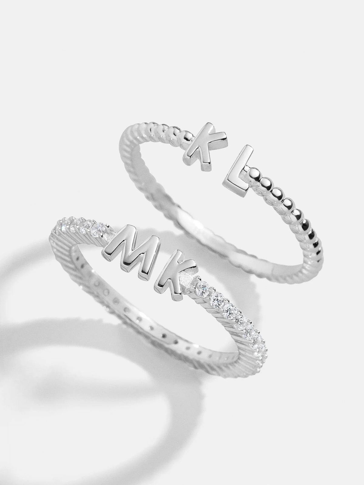 Sterling Silver Custom Initial Ring - Silver