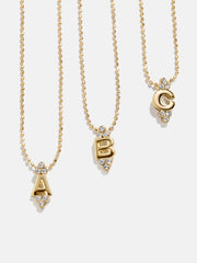 Initial Triad Necklace - Gold/Pavé