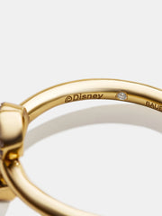 Disney Mickey Mouse 18K Gold Plated Sterling Silver Hoop Earrings - Gold/Pavé