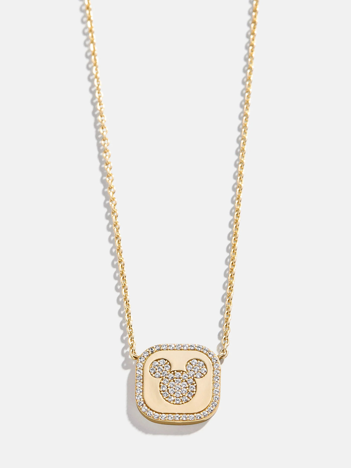 Disney Mickey Mouse 18K Gold Plated Sterling Silver Pendant Necklace - Gold/Pavé