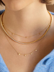 Disney Mickey Mouse 18K Gold Plated Sterling Silver Spaced Custom Necklace - Gold