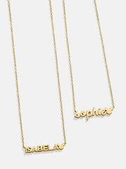 Disney Mickey Mouse 18K Gold Plated Sterling Silver Custom Nameplate Necklace - Gold/Pavé