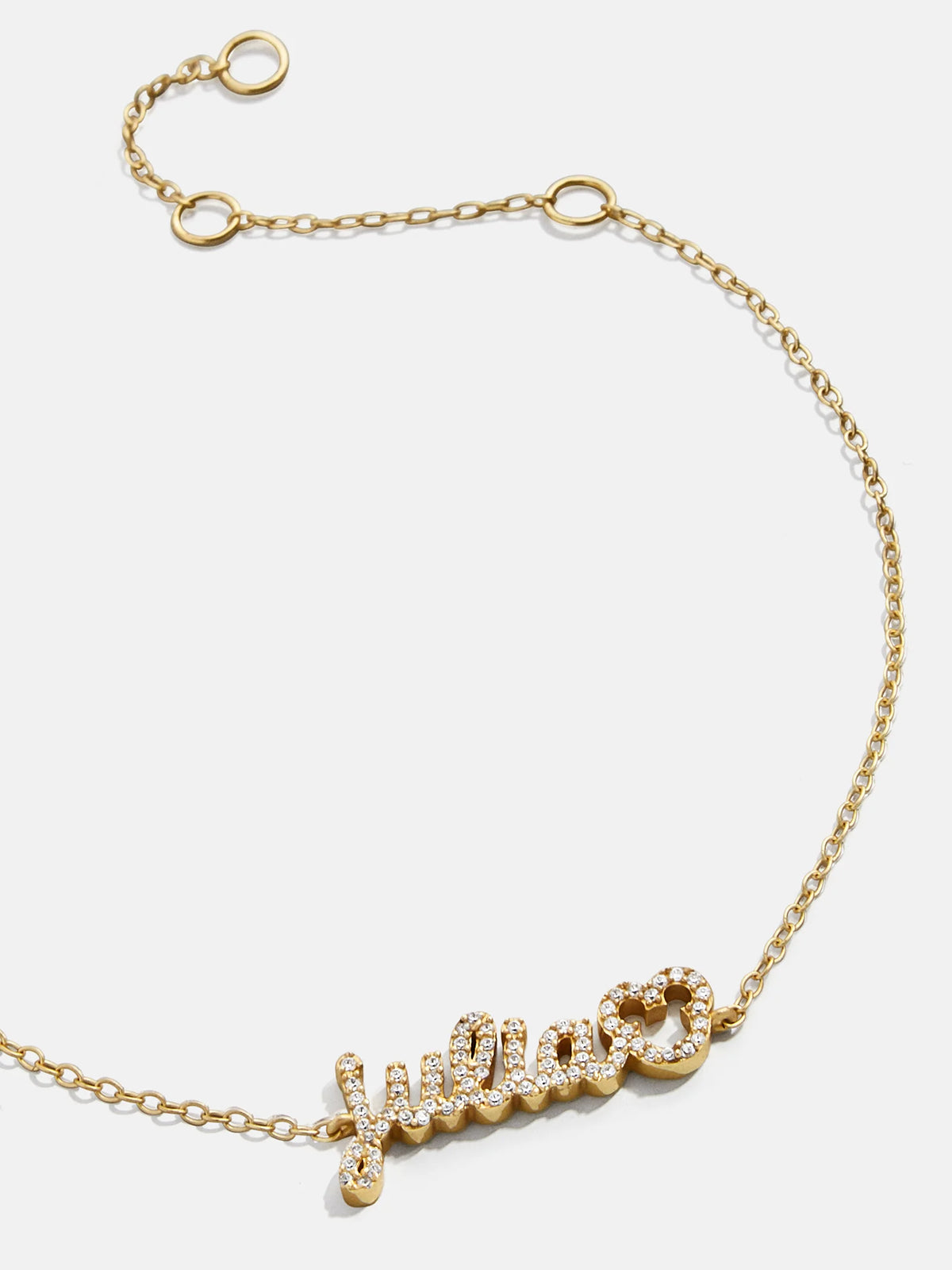 Disney Mickey Mouse 18K Gold Plated Sterling Silver Custom Nameplate Bracelet - Gold/Pavé