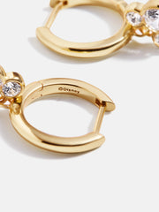 Disney Mickey Mouse 18K Gold Plated Sterling Silver Bezel Huggie - Gold/Pavé